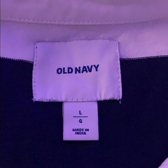 Navy + White Cropped Polo Longsleeve - Picture 2 of 2